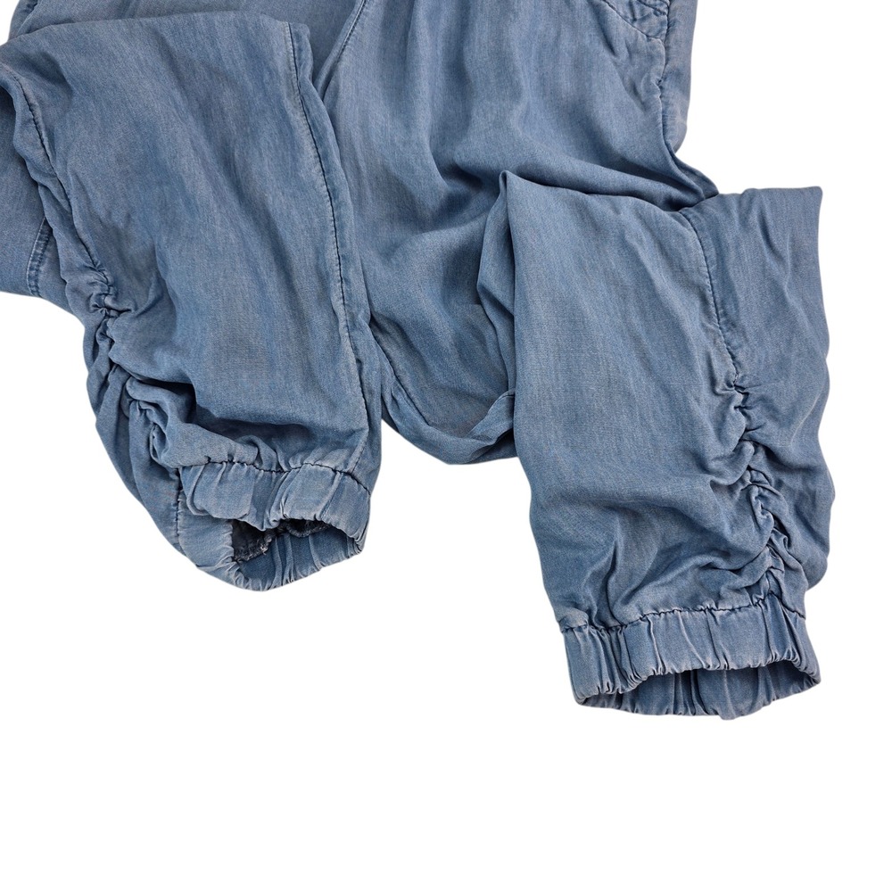 Japna Jogger Pants Women M Blue Lyocell Ruched Elastic Waist Boho Coastal Casual - Picture 7 of 8